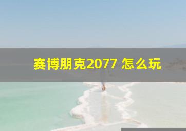 赛博朋克2077 怎么玩